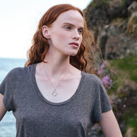 Image featuring the Silver Heart Shamrock and Claddagh Jewelry Set, crafted in sterling silver with iconic Irish symbols including the Claddagh, shamrock, and heart, showcased as a matching pendant necklace and earring set inspired by Ireland's rich Celtic heritage.