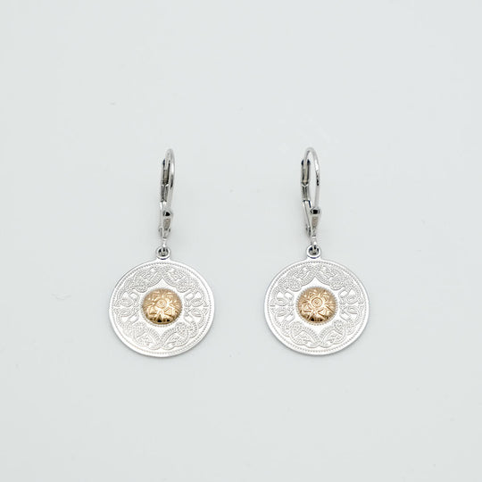 Silver/18k Gold Celtic Warrior Shield Earrings