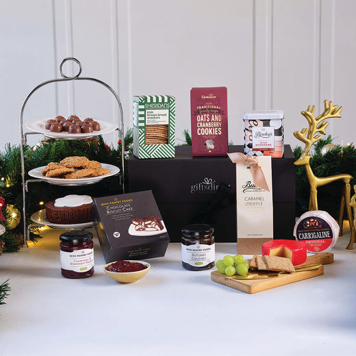Ultimate Irish Afternoon Tea Hamper with Bewley's Irish tea, fruit cake, handmade biscuits, Irish preserves and sweet treats