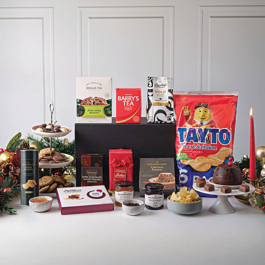 Across the Miles Hamper with Tayto crisps, Barry's Tea, Irish soda bread mix and traditional Irish food gifts