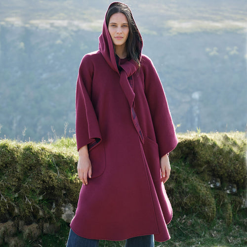Wine Pure New Wool Country Walking Cape