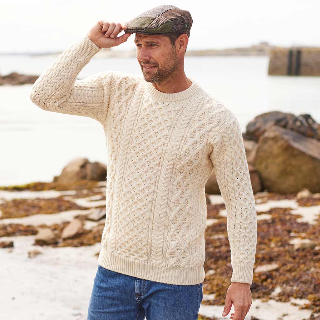 Men's Crew Neck Irish Wool Classic Sweater | The Irish Store