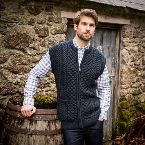 Fisherman Zipper Vest Men's | Merino Wool