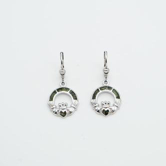 Connemara Marble Claddagh Drop Earrings