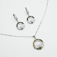 Connemara Marble Claddagh Drop Jewelry Set