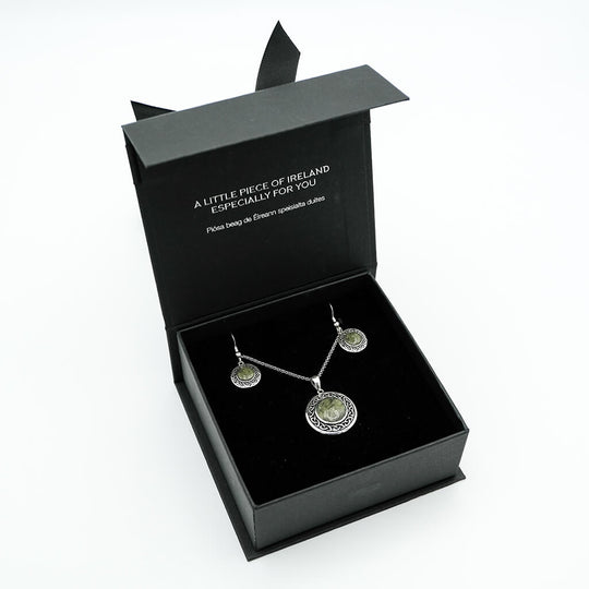 Connemara Marble Celtic Knot Jewelry Set
