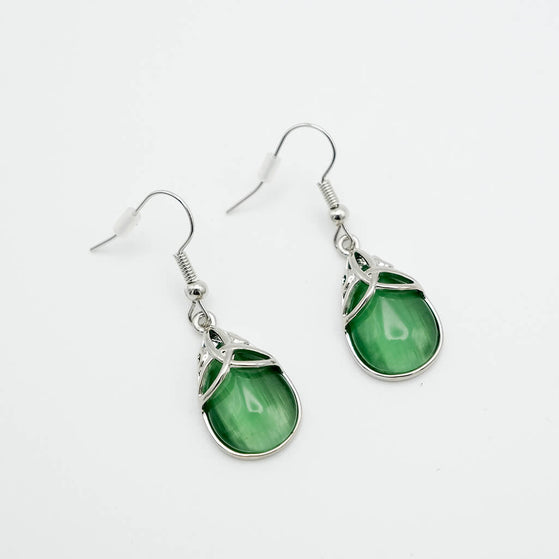 The Cats Eye Trinity Knot Earrings