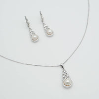 Celtic Knot Drop Pearl Jewelry Set