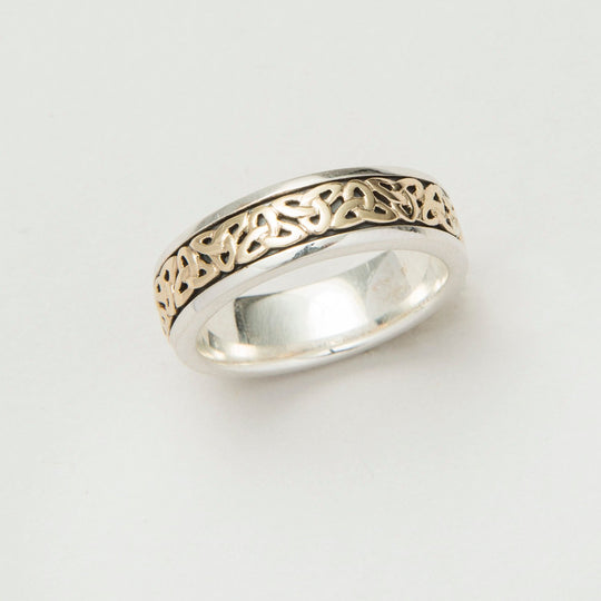 Silver & Gold Gents Trinity Knot Wedding Band