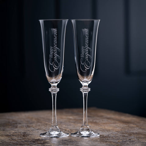 Personalized Happy Engagement Liberty Flute Pair