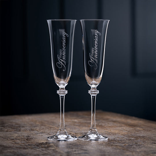 Personalized Happy Anniversary Liberty Flute Pair