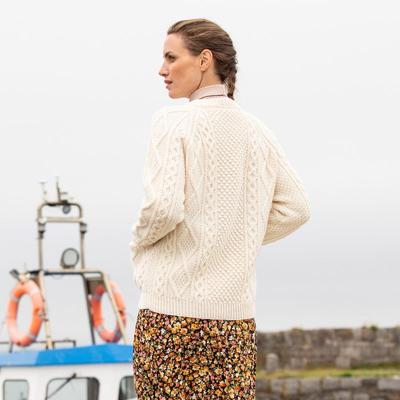 The Ashford Hand Knit Aran Cardigan at The Irish Store