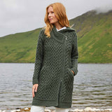 Women's Heritage Aran Hooded Zipper Coat