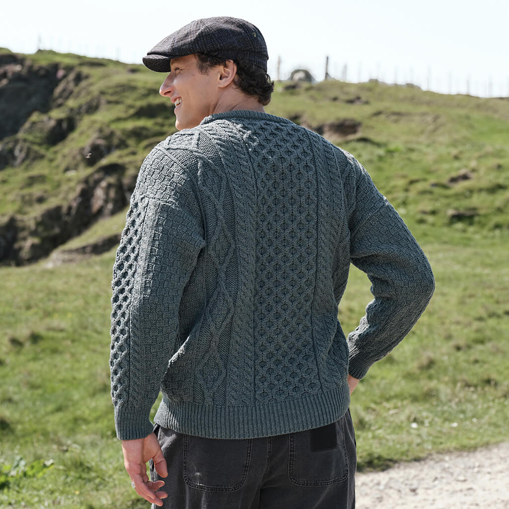 Men's Fisherman Lightweight Crew Neck Heritage Sweater | The Irish