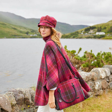 Mucros Irish Wool Half Zip Poncho