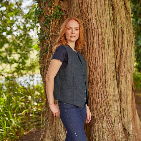 Women's Herringbone Irish Tweed Vest