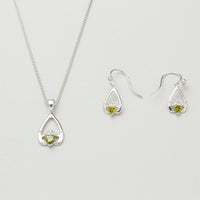 Claddagh Birthstone Pendant & Earrings Set