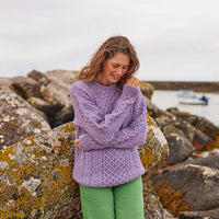 Women's Traditional Crew Neck Aran Sweater