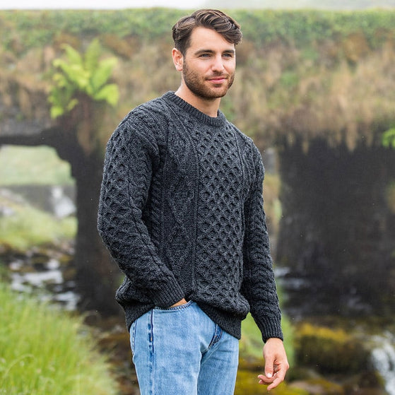 Men's Heritage Crew Neck Aran Sweater