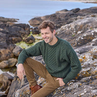 Men's Heritage Crew Neck Aran Sweater