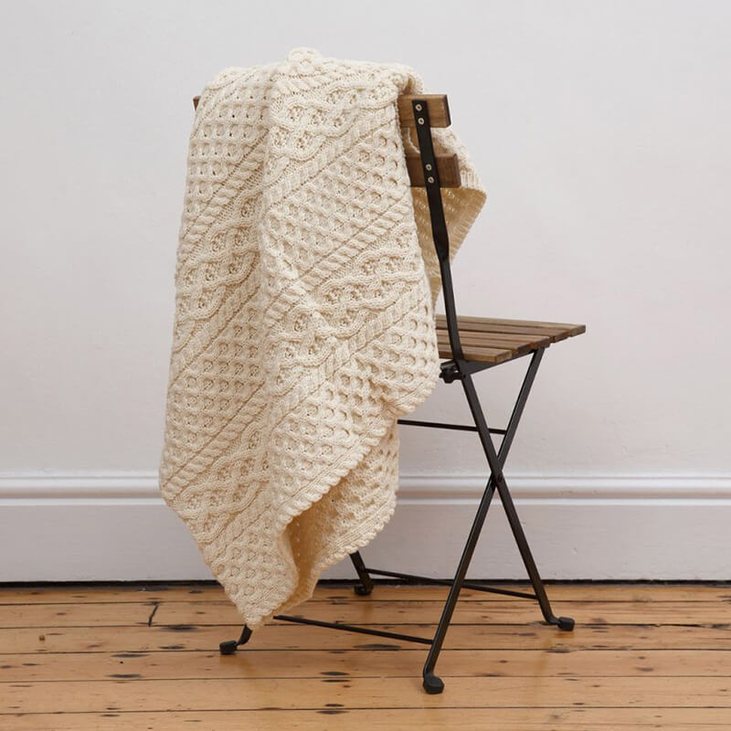 Fisherman Classic Aran Wool Blanket