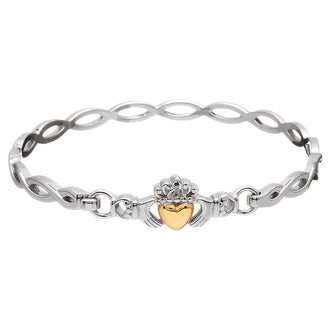 10k Gold & Silver Claddagh Bracelet