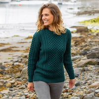 Women's Traditional Crew Neck Aran Sweater