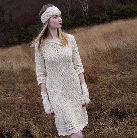 Aran Dress With Scallop Lace