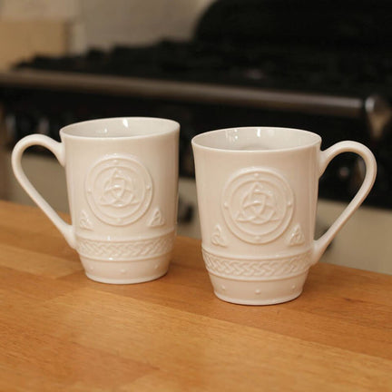 Irish home décor - Belleek Celtic Mugs 