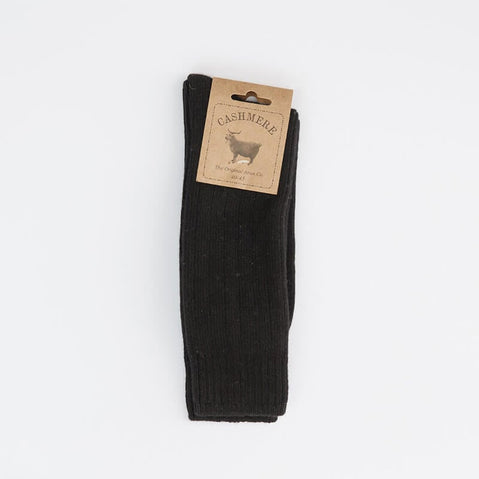 Cashmere Blend Mens Socks- Black