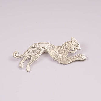 Silver Celtic Hound Brooch