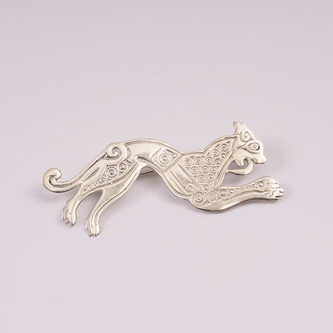 Silver Celtic Hound Brooch
