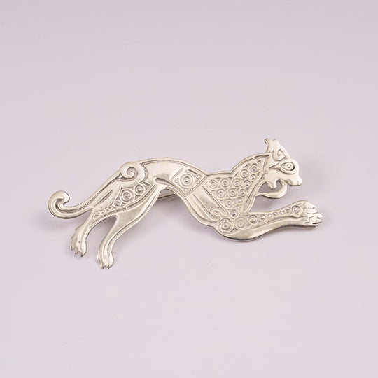 Silver Celtic Hound Brooch