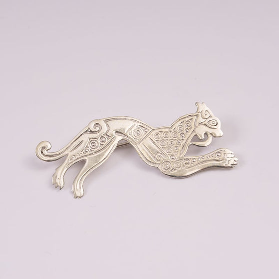 Silver Celtic Hound Brooch