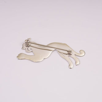 Silver Celtic Hound Brooch