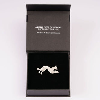Silver Celtic Hound Brooch