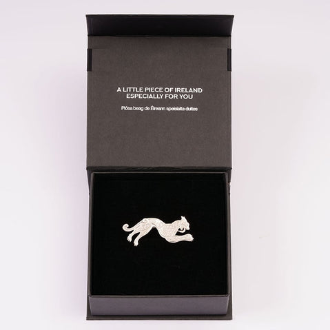 Silver Celtic Hound Brooch