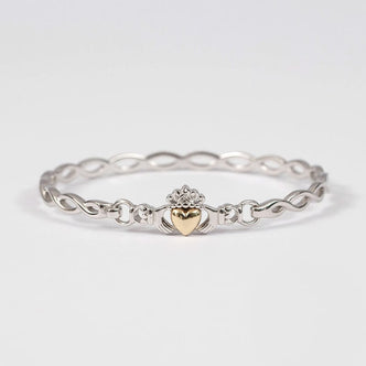 10k Gold & Silver Claddagh Bracelet