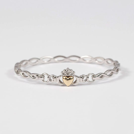 10k Gold & Silver Claddagh Bracelet