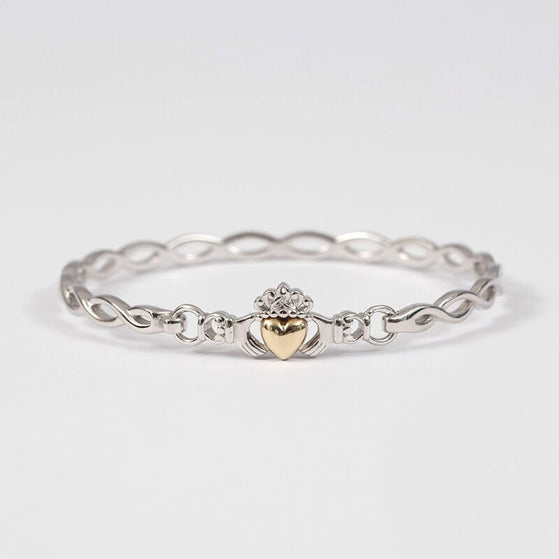10k Gold & Silver Claddagh Bracelet