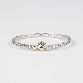 10k Gold & Silver Claddagh Bracelet