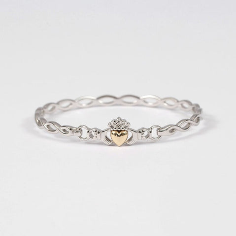 10k Gold & Silver Claddagh Bracelet