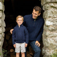Boys Half-Zip Aran Sweater