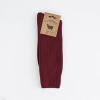 Cashmere Blend Mens Socks- Burgundy