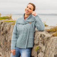Women's One Button Aran Cardigan