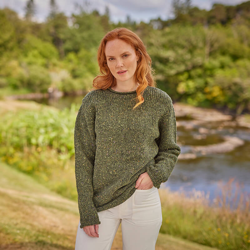 Irish Store Women's Traditional Fisherman Irish Wool Sweater | The Irish Store
