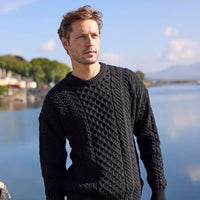 Men's Traditional Crew Neck Aran Sweater