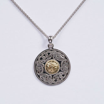 Celtic Warrior Pendant with Gold Bead