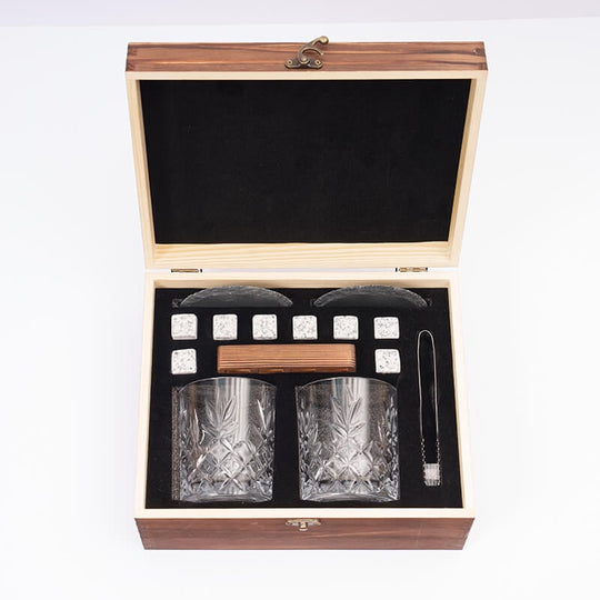 Galway Crystal Renmore Wooden Whiskey Gift Set
