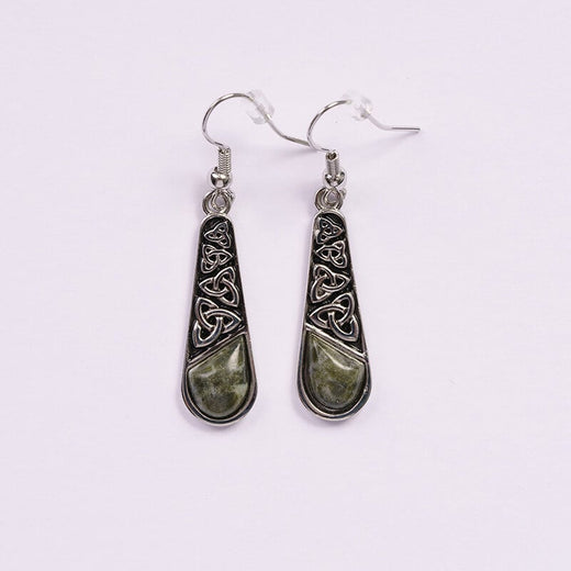 Connemara Marble Trinity Knot Drop Earrings